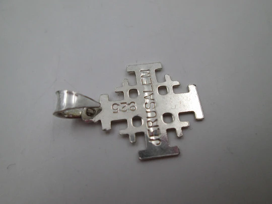 Two Jerusalem Crosses / Crusades Crosses pendants. 925 sterling silver. 1990's