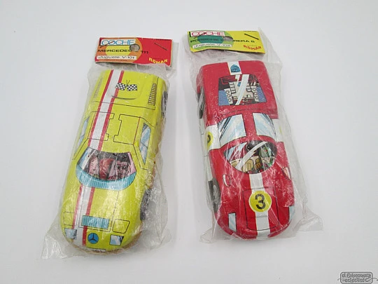 Two Roman friction metal cars. Porsche Carrera & Mercedes. 1970's Two Roman friction metal cars. Porsche Carrera & Mercedes. 1970's