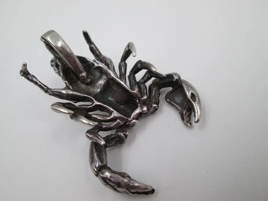 Unisex pendant. Sterling silver. 1970's. Scorpion shape. Ring