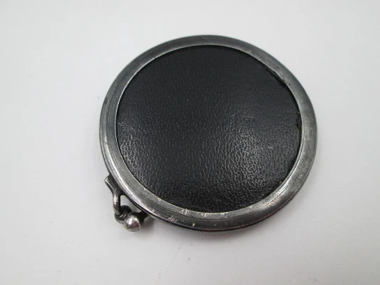 Unisex pocket photo frame. Blackened steel and gold trims. Heraldic symbols. Europe Unisex pocket photo frame. Blackened steel and gold trims. Heraldic symbols. Europe