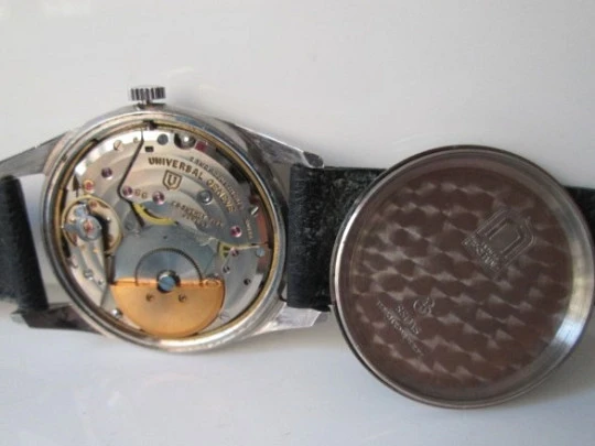 Universal Genève Golden Shadow wristwatch. Stainless steel. Automatic. Swiss. 1960's
