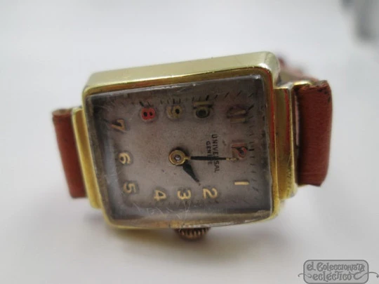 Universal Genève. Steel & gold plated. Manual wind. Woman. Swiss. 1940's