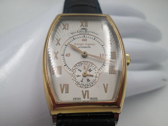 Van Der Bauwede Europe Orient Express. Automatic. 18k gold and steel. Swiss. 2005's