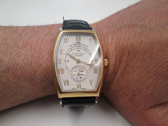Van Der Bauwede Europe Orient Express. Automatic. 18k gold and steel. Swiss. 2005's