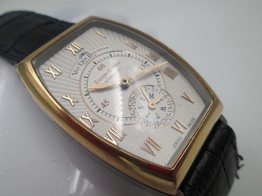 Van Der Bauwede Europe Orient Express. Automatic. 18k gold and steel. Swiss. 2005's