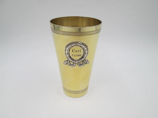 Vaso. Plata ley 800. Vermeil. Alemania. 1907. Friedlaender