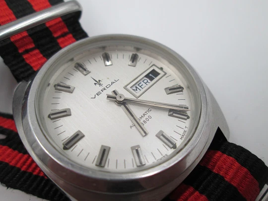 Verdal. Automatic. Date & day. Stainless steel. Strap. 1970's. Swiss made