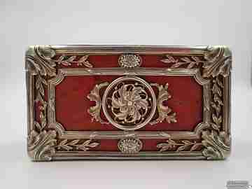 Vesta case. Silver & vermeil. Palo santo and olive wood. Early 20th century