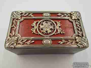 Vesta case. Silver & vermeil. Palo santo and olive wood. Early 20th century