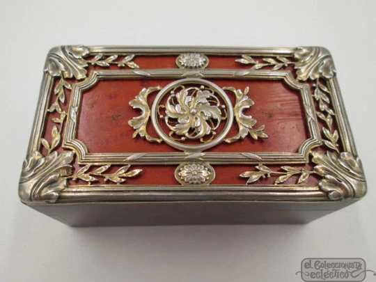 Vesta case. Silver & vermeil. Palo santo and olive wood. Early 20th century