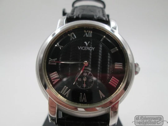 Viceroy Automatic. Acero inoxidable. Segundero. Esfera negra. Fondo vista