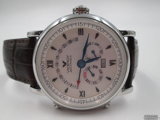 Viceroy Mécanique. Stainless steel. 2012. Calendar. Automatic. Leather strap
