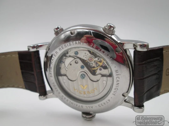 Viceroy Mécanique. Stainless steel. 2012. Calendar. Automatic. Leather strap Viceroy Mécanique. Stainless steel. 2012. Calendar. Automatic. Leather strap