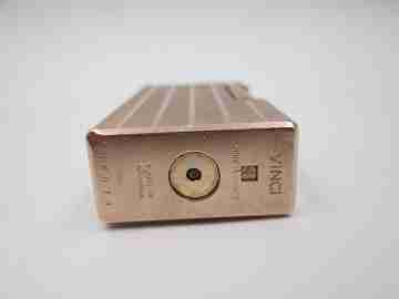 Vinci Flaminaire París gas lighter. 20 microns pink gold plated. Original box. 1970's