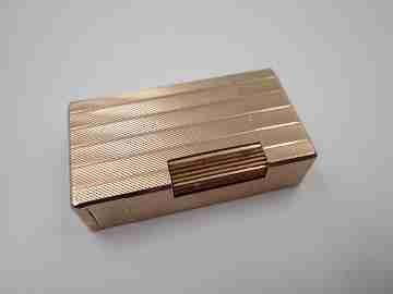 Vinci Flaminaire París gas lighter. 20 microns pink gold plated. Original box. 1970's