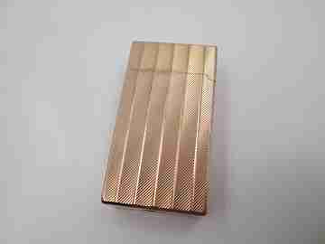 Vinci Flaminaire París gas lighter. 20 microns pink gold plated. Original box. 1970's