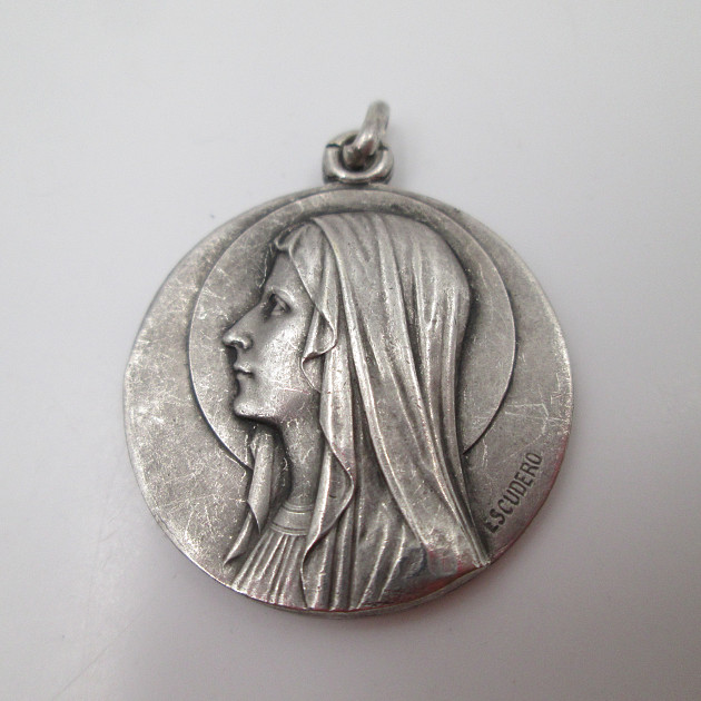 Virgin Of Lourdes Medal Sterling Silver High Relief Escudero | El ...