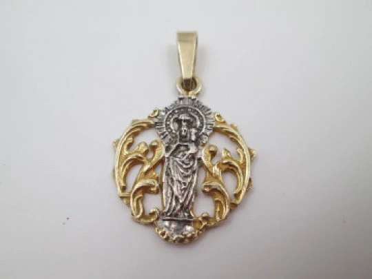 Religion & Esotericism - Ancien Support Médaille de Lourdes en Laiton de la  Vierge Marie