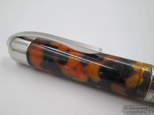 Visconti Pericle. Brown marble resin & silver plated metal. 2001. Italy Visconti Pericle. Brown marble resin & silver plated metal. 2001. Italy