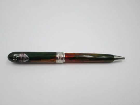 Visconti Van Gogh ballpoint pen. Translucent marble resin & silver plated