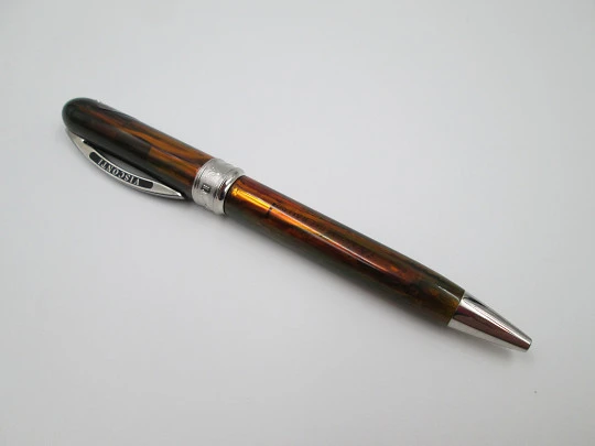 Visconti Van Gogh ballpoint pen. Translucent marble resin & silver plated