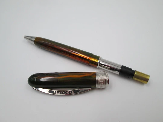 Visconti Van Gogh ballpoint pen. Translucent marble resin & silver plated