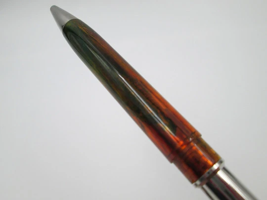 Visconti Van Gogh ballpoint pen. Translucent marble resin & silver plated