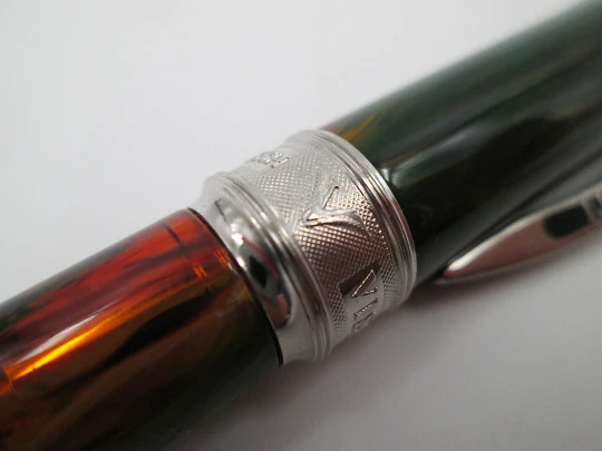 Visconti Van Gogh ballpoint pen. Translucent marble resin & silver plated