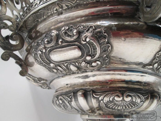 Votive lamp. Spanish silversmithing. Sterling silver. 1950's