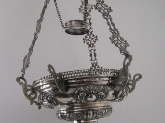 Votive lamp. Spanish silversmithing. Sterling silver. 1950's
