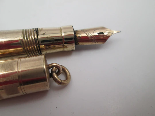 Wahl Eversharp Art Deco ringtop fountain pen. 12k gold filled. Lever filler system. 1920's