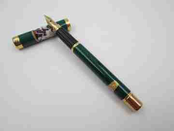 Waterman Anastasia. Green lacquer and 23 karat gold plated details