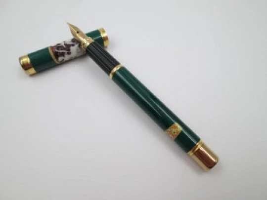 Waterman Anastasia. Green lacquer and 23 karat gold plated details