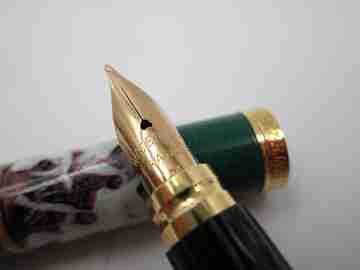 Waterman Anastasia. Green lacquer and 23 karat gold plated details