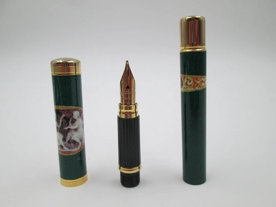 Waterman Anastasia. Green lacquer and 23 karat gold plated details