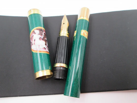 Waterman Anastasia. Green lacquer and 23 karat gold plated details