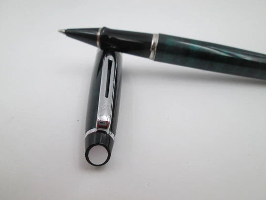 Waterman Expert 2 writing set. Fountain pen and ballpoint. Marble lacquer and silver plated