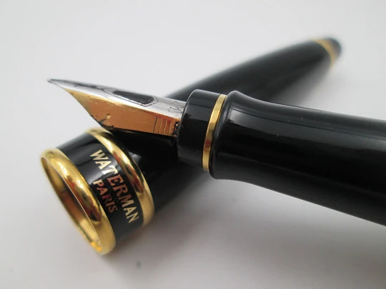 Waterman Expert Mark 1 GT. Black lacquer & gold plated details. Box. 1990's. France