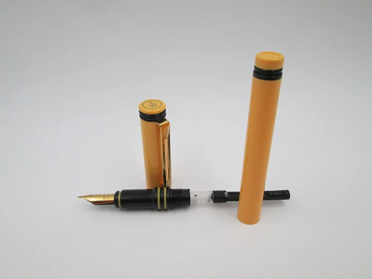 Waterman Forum. Plástico bicolor naranja negro y metal dorado. Francia. 1980 Waterman Forum. Plástico bicolor naranja negro y metal dorado. Francia. 1980