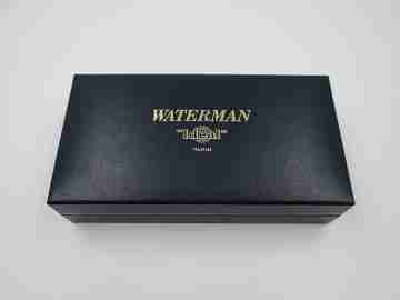 Waterman Ideal Man 200. Laca negra y chapados oro. Plumín 18k. Estuche