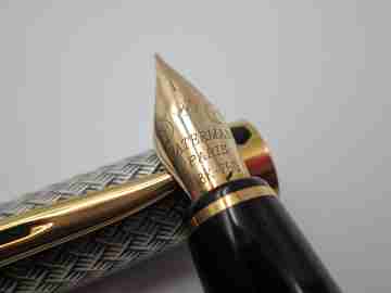 Waterman L'Étalon. Plata ley y detalles chapados oro. Plumín 18k. Estuche