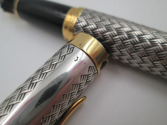 Waterman L'Étalon. Sterling silver & gold plated details. 18k nib. Box