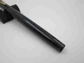 Waterman Paris. Black & grey marble resin & gold plated. Cartridge. 1990's