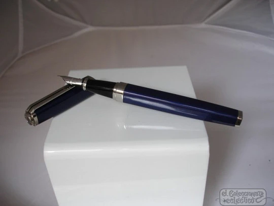 Waterman Slim Exception. Violet blue lacquer. 2005. Box. Converter