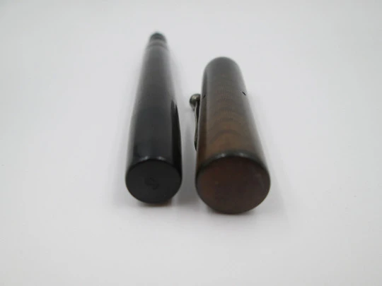 Watermans Ideal 54. Black hard rubber & nickel plated. 14k flexible nib. Lever filler