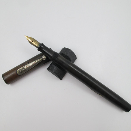 Watermans Ideal 54 Black Hard Rubber Nickel Plated 14k Nib | El