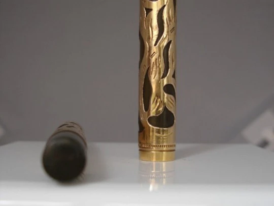 Waterman's Ideal. Eyedropper. Black ebonite. 1916. Gold-plated