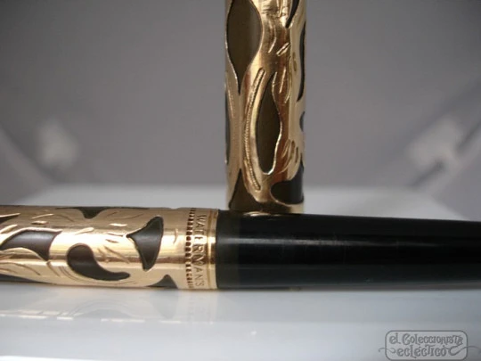 Waterman's Ideal. Eyedropper. Black ebonite. 1916. Gold-plated