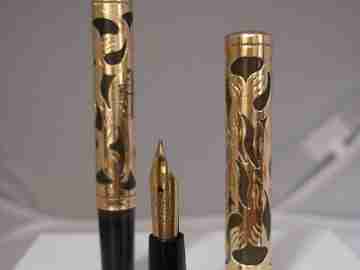 Waterman's Ideal. Eyedropper. Black ebonite. 1916. Gold-plated