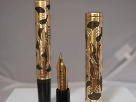 Waterman's Ideal. Eyedropper. Black ebonite. 1916. Gold-plated